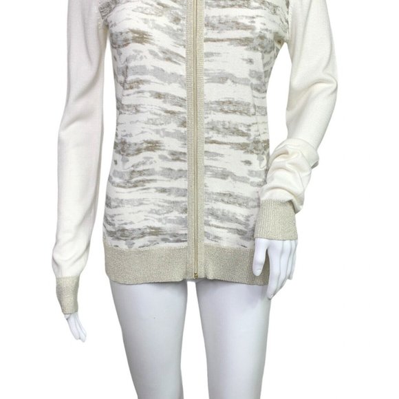 Tail Tech Beige Knit Zip Cardigan Sweater XS - Picture 2 of 9